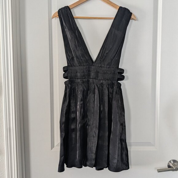 Heart & Heels Dress Juniors XL Black Cutout Plunge Front/Back Metallic Party Fun - Picture 9 of 15